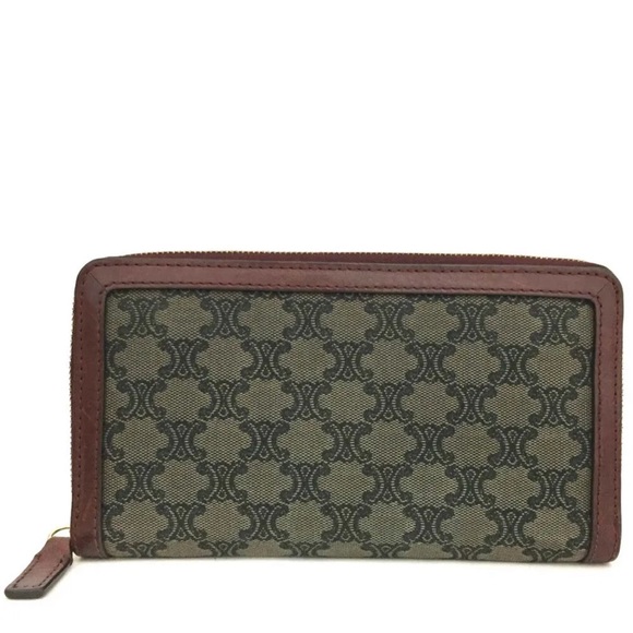 CELINE Macadam Camvas Leather Zip Around Long Wallet /1K2333 - Picture 1 of 8